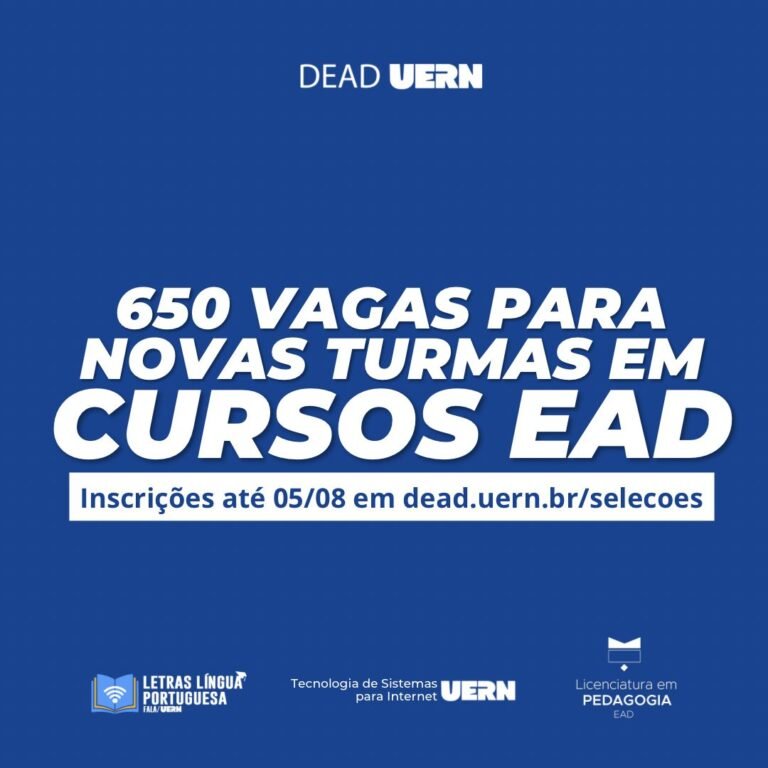 UERN oferta 650 vagas em cursos EAD